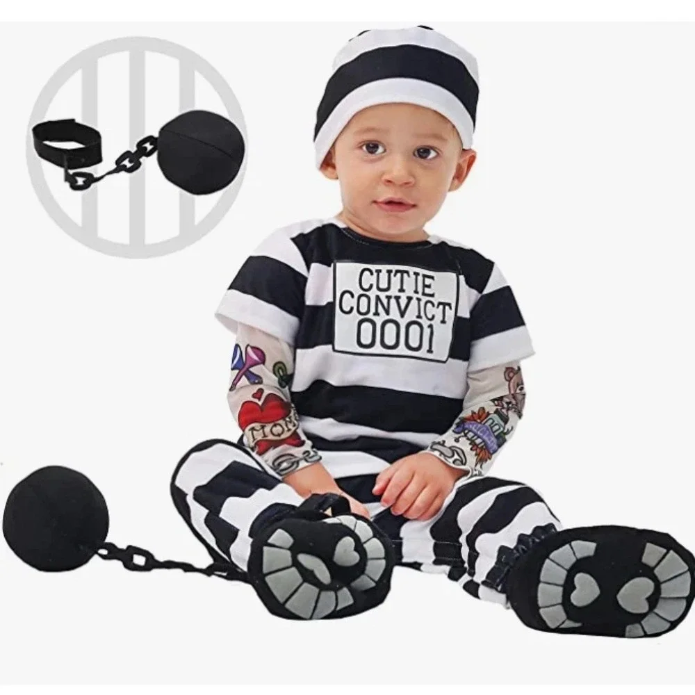Spooktacular Creations Baby Convict Halloween Costume Infant‎ Size 18-24 Months